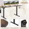 63 Inch Rustic Brown Electric Adjustable Sit Standing Desk with Hooks and Black Frame